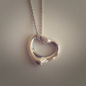 Tiffany & Co. Open Heart 925 Diamond Necklace